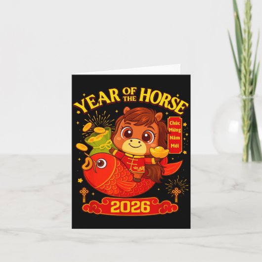 2026年旧正月 馬の年 ヴィエトナム人 男性 女性 ギ カード (正面)