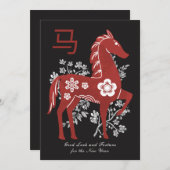 2026年明中国の月馬ホリデーカード シーズンカード (正面/裏面)