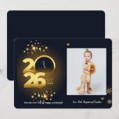 2026年時計 写真グリーティングカード シーズンカード (正面/裏面)