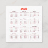 2026年暦年 スクエア名刺 (裏面)