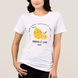 2026年最初の母の日 かわいいレモンママと赤ちゃん トライブレンドTシャツ