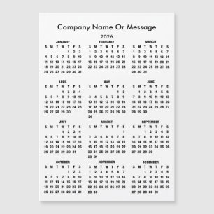 2026年最新カレンダー会社名マグネット