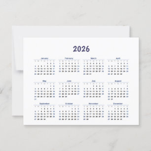 2026年月次カレンダーすべての日 ポストカード