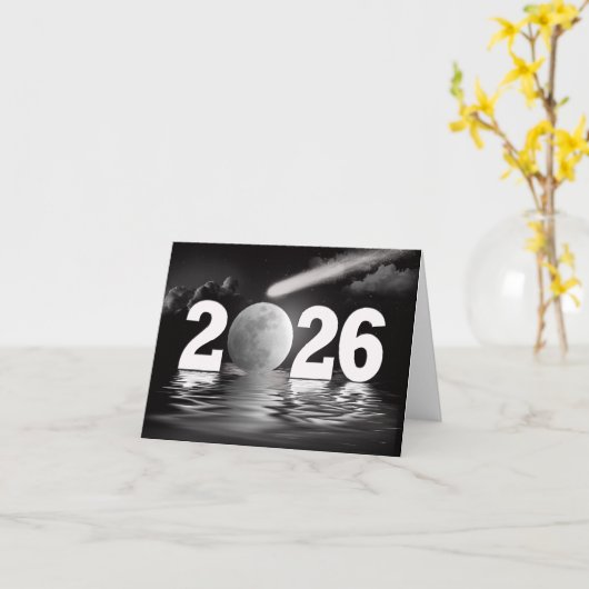 2026年正月のフルムーンビジネスありがとうございました カード (黄色い花)