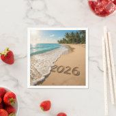 2026年正月の熱帯ビーチ スタンダードカクテルナプキン (インサイチュ)