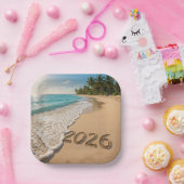 2026年正月の熱帯ビーチ ペーパープレート (パーティー)