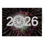 2026年正月の花火と月時計 (正面横)