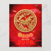 2026年正月中国のの開花記事 シーズンポストカード (正面)