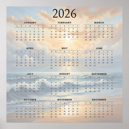 2026年海洋灵感全年日历 ポスター (正面)