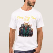 2026年猫デザイン新年Tシャツ Tシャツ (正面)