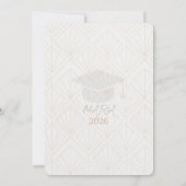 2026年現代的な卒業カード 招待状 (裏面)