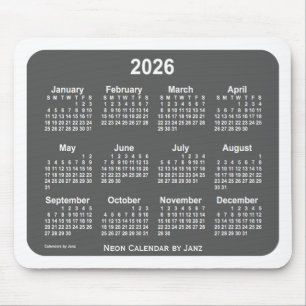 2026年白炭カレンダー(Janz著) マウスパッド