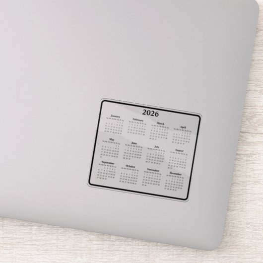 2026年白黒カレンダー シール (詳細)