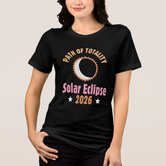 2026年皆既日食の経路 トライブレンドTシャツ (正面)