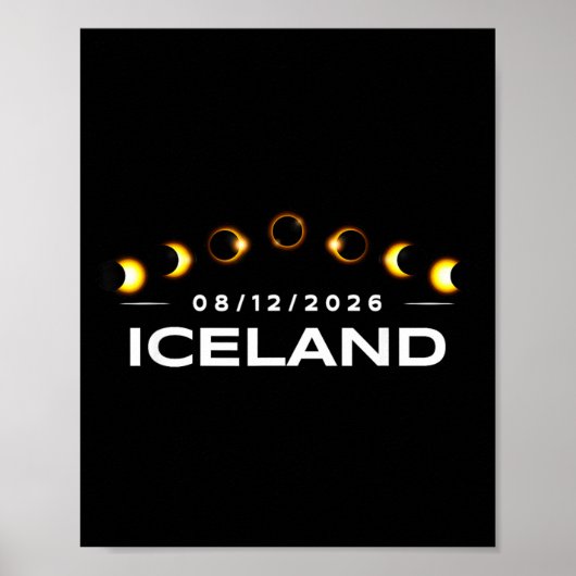 2026年皆既日食 アイスランド ポスター (正面)