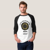 2026年皆既日食 メンズ3/4スリーブラグラン Tシャツ (正面フル)