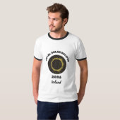 2026年皆既日食 メンズ リンガーTシャツ Tシャツ (正面フル)