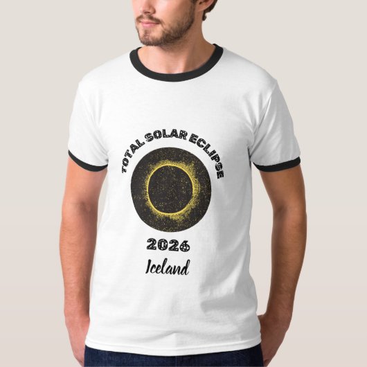 2026年皆既日食 メンズ リンガーTシャツ Tシャツ (正面)