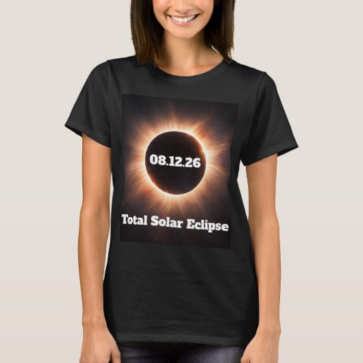 2026年皆既日食 女性用 Tシャツ (正面)