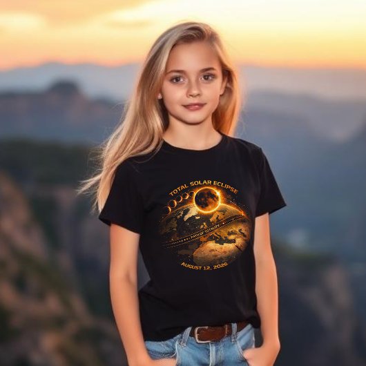2026年皆既日食-皆既日食の経路 Tシャツ