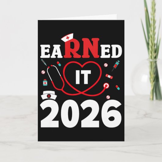 2026年看護師卒業おめでとう RN 看護学生 カード (正面)