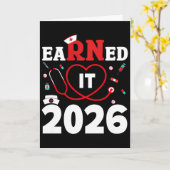 2026年看護師卒業おめでとう RN 看護学生 カード (黄色い花)