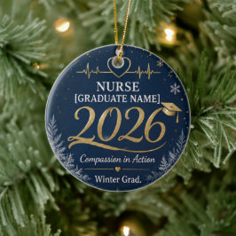 2026年看護師卒業記念のクリスマスオーナメント セラミックオーナメント