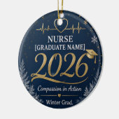 2026年看護師卒業記念のクリスマスオーナメント セラミックオーナメント (左)