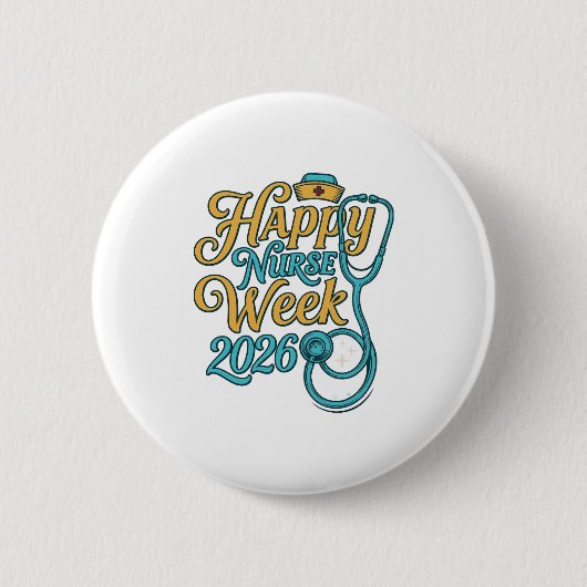 2026年看護師週間おめでとう ステートスコープTシャツデザイン_1 缶バッジ (正面)