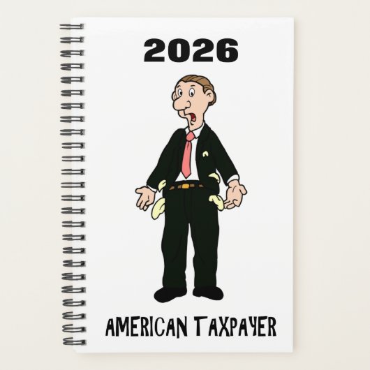 2026年税金プランナー IRSジョーク 税金の日 ジョーク 面白い 破産 プランナー手帳 (正面)
