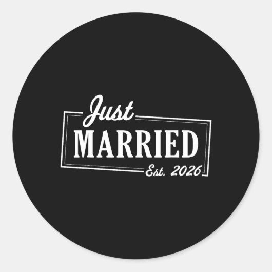 2026年結婚した新夫婦 新婚の花嫁と新郎 ラウンドシール (正面)