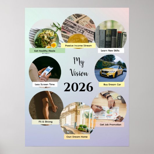 2026年美しいパステルカラーの円形ビジョンポスター ポスター (正面)