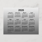 2026年色あせた白いミニカレンダー(Janz Postcard) ポストカード (正面)