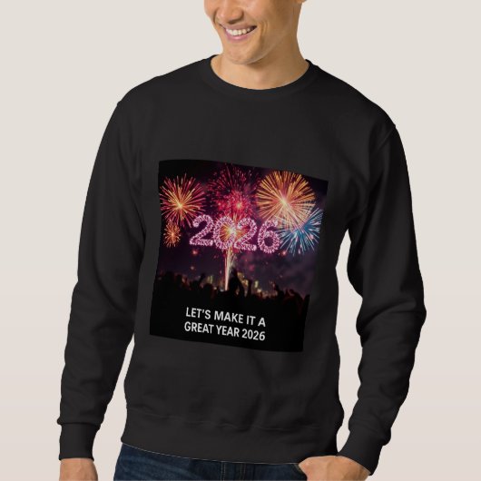 2026年花火で素晴らしい年にしよう スウェットシャツ (正面)
