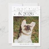2026年謹賀新年 白いペットの写真 シーズンカード (正面)