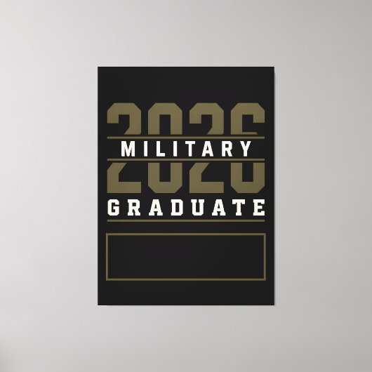 2026年軍事卒業記念 名前入りギフト キャンバスプリント (正面)