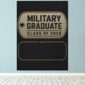 2026年軍事学校卒業記念のカスタムネームギフト キャンバスプリント (インサイチュ (ウッドフロア))