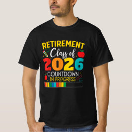 2026年退職お祝いカウントダウン 楽しい先生 Tシャツ