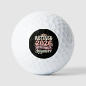 2026年退職したらもう知らないの花柄デザイン ゴルフボール (正面)
