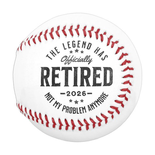 2026年退職したらもう知らない Vintage Retro 野球ボール (正面右)