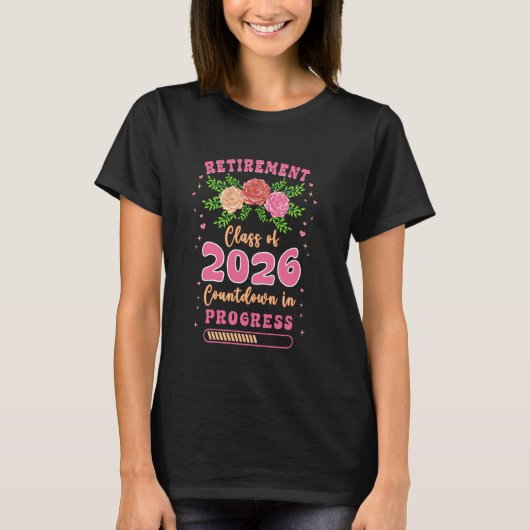 2026年退職した先生クラスのカウントダウン進行状況R Tシャツ (正面)