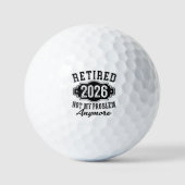 2026年退職するからもう知らないよ 面白いデザイン ゴルフボール (正面)