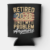 2026年退職するのでもう知らない アメリカ国旗 リトロ 缶クーラー (正面)
