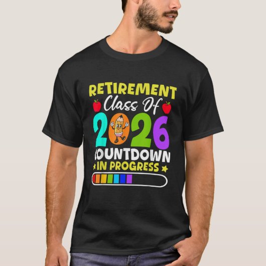2026年退職カウントダウン進行中 Tシャツ (正面)