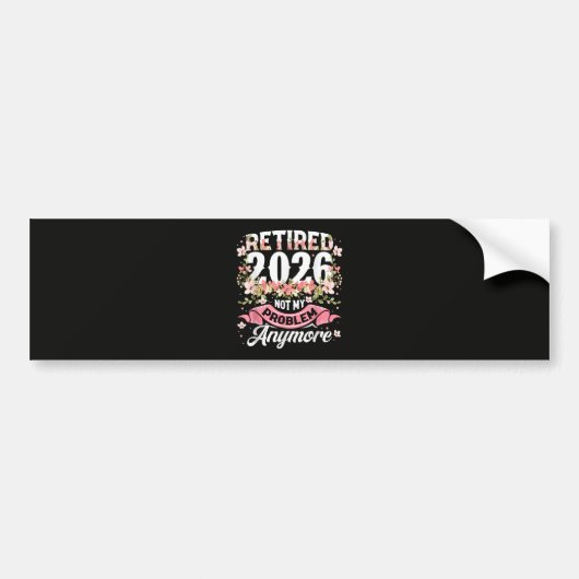 2026年退職 おめでとう フラワー バンパーステッカー (正面)