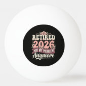 2026年退職 おめでとう フローラルデザイン 卓球ボール (正面)