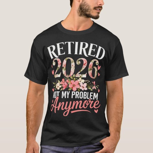 2026年退職 お任せあれ 花柄 レディース Tシャツ (正面)