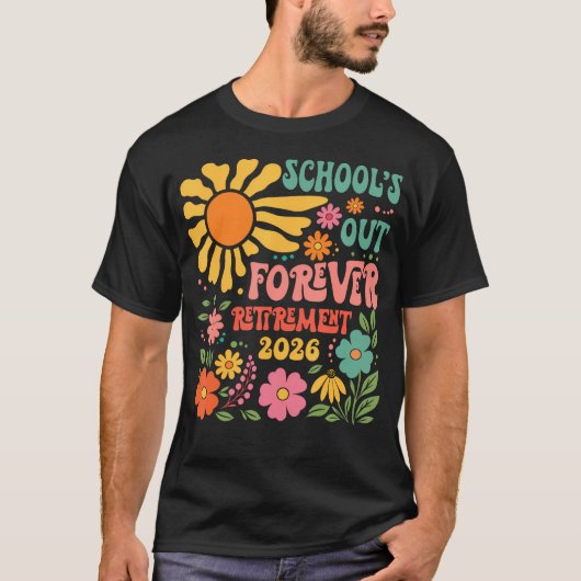 2026年退職 学校は永遠に終わり Tシャツ (正面)