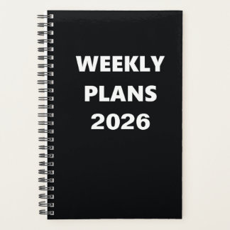 2026年週次計画シンプル白黒デザイン プランナー手帳