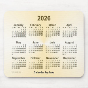 2026年金ゴールドカレンダー(Janz) マウスパッド